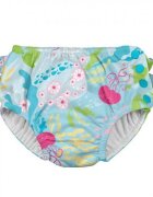 Green Sprouts by iPlay Slip fete refolosibil SPF 50+ cu capse si volanase Aqua Coral Reef 18 luni