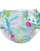 Green Sprouts by iPlay Slip fete refolosibil SPF 50+ cu capse si volanase Aqua Coral Reef 18 luni