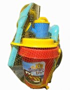 Guclu Toys Set 5 ustensile de joaca pentru nisip Great Beach cu galetusa si accesorii Red