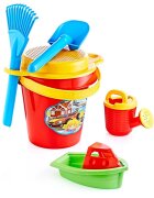 Guclu Toys Set joaca pentru nisip Lux Beach cu galetusa si accesorii Red
