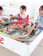 HAPE Masa din lemn reversibila pentru depozitarea trenurilor de jucarie