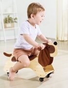 HAPE Ride-On pentru copii din lemn Catel scaun curbat ergonomic rotile din fata se rotesc la 360 de grade recomandat copiilor de la 1 an