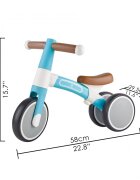 HAPE Tricicleta copii de echilibru cu 3 roti albastru deschis cadru usor de aluminiu scaun reglabil roti fabricate din material spumant TPU moale si flexibil de la 18 luni