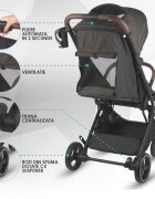 Hapi Carucior pentru copii Marlin Camo Green ultrapliabil cu pliere automata copertina cu protectie UV spatar reglabil pozitie verticala dupa pliere certificat pana la 22 kg