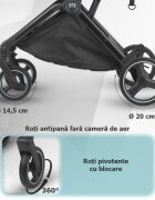 Hapi Carucior pentru copii Marlin Camo Green ultrapliabil cu pliere automata copertina cu protectie UV spatar reglabil pozitie verticala dupa pliere certificat pana la 22 kg