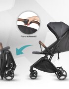 Hapi Carucior pentru copii Marlin Petrol Grey ultrapliabil cu pliere automata copertina cu protectie UV spatar reglabil pozitie verticala dupa pliere certificat pana la 22 kg