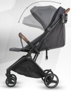 Hapi Carucior pentru copii Marlin Petrol Grey ultrapliabil cu pliere automata copertina cu protectie UV spatar reglabil pozitie verticala dupa pliere certificat pana la 22 kg