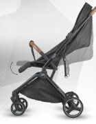 Hapi Carucior pentru copii Marlin Shadow Black ultrapliabil cu pliere automata copertina cu protectie UV spatar reglabil pozitie verticala dupa pliere certificat pana la 22 kg