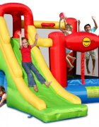 Happy Hop Saltea gonflabil Play Center 6 in 1 cu spaiu de crat loc de joac cu bile co de baschet si tunel