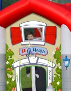 Happy Hop Saltea gonflabila Big House cu tobogan loc de joaca cu bile spatiu de catarat loc pentru sarituri si cos de baschet