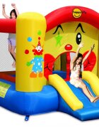 Happy Hop Saltea gonflabila Clovn cu tobogan spatiu pentru sarit si cos de baschet