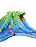 Happy Hop Saltea gonflabila Crocodil cu doua tobogane cu apa tun de apa spatiu de catarat si cos de baschet