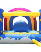Happy Hop Saltea gonflabila Fantasy Unicorn cu tobogan loc pentru sarituri si 6 paduri cu lumini si sunete