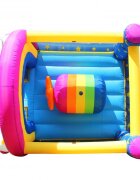 Happy Hop Saltea gonflabila Fantasy Unicorn cu tobogan loc pentru sarituri si 6 paduri cu lumini si sunete