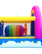 Happy Hop Saltea gonflabila Fantasy Unicorn cu tobogan loc pentru sarituri si 6 paduri cu lumini si sunete