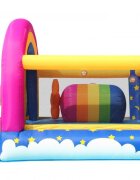 Happy Hop Saltea gonflabila Fantasy Unicorn cu tobogan loc pentru sarituri si 6 paduri cu lumini si sunete