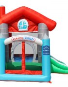 Happy Hop Saltea gonflabila Happy House cu loc de joaca cu bile tobogan si spatiu pentru sarituri