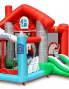Happy Hop Saltea gonflabila Happy House cu loc de joaca cu bile tobogan si spatiu pentru sarituri