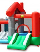 Happy Hop Saltea gonflabila Happy House cu loc de joaca cu bile tobogan si spatiu pentru sarituri