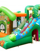 Happy Hop Saltea gonflabila Jungle cu spatiu de catarat cos de baschet tobogan si loc pentru sarituri