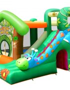Happy Hop Saltea gonflabila Jungle cu spatiu de catarat cos de baschet tobogan si loc pentru sarituri