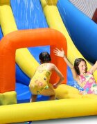 Happy Hop Saltea gonflabila mini Water Park cu spatiu de catarat trei tobogane cos de baschet si tunel
