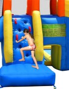 Happy Hop Saltea gonflabila mini Water Park cu spatiu de catarat trei tobogane cos de baschet si tunel