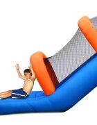 Happy Hop Saltea gonflabila mini Water Park cu spatiu de catarat trei tobogane cos de baschet si tunel