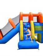 Happy Hop Saltea gonflabila mini Water Park cu spatiu de catarat trei tobogane cos de baschet si tunel