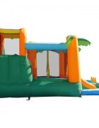 Happy Hop Saltea gonflabila Oasis 7 in 1 loc de joaca cu bile tun cu apa spatiu de catarat doua tobogane 30 bile plastic incluse