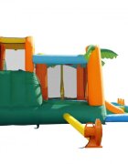 Happy Hop Saltea gonflabila Oasis 7 in 1 loc de joaca cu bile tun cu apa spatiu de catarat doua tobogane 30 bile plastic incluse
