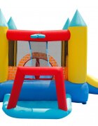 Happy Hop Saltea gonflabila Play Center 4 in 1 cu tobogan loc de joaca cu bile si cos de baschet