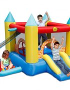 Happy Hop Saltea gonflabila Play Center 4 in 1 cu tobogan loc de joaca cu bile si cos de baschet