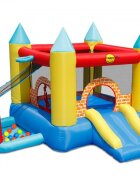 Happy Hop Saltea gonflabila Play Center 4 in 1 cu tobogan loc de joaca cu bile si cos de baschet