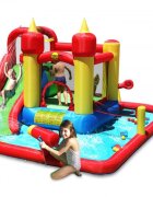 Happy Hop Saltea gonflabila Splash Funland cu tobogan tun cu apa spatiu de catarat loc de joaca cu bile si darts