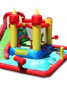 Happy Hop Saltea gonflabila Splash Funland cu tobogan tun cu apa spatiu de catarat loc de joaca cu bile si darts