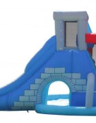 Happy Hop Saltea gonflabila Splash Park cu doua tobogane spatiu de catarat tun cu apa loc pentru sarituri cos de baschet si darts