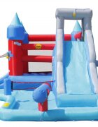 Happy Hop Saltea gonflabila Splash Park cu doua tobogane spatiu de catarat tun cu apa loc pentru sarituri cos de baschet si darts