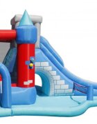 Happy Hop Saltea gonflabila Splash Park cu doua tobogane spatiu de catarat tun cu apa loc pentru sarituri cos de baschet si darts