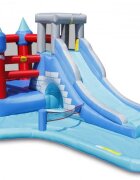 Happy Hop Saltea gonflabila Splash Park cu doua tobogane spatiu de catarat tun cu apa loc pentru sarituri cos de baschet si darts