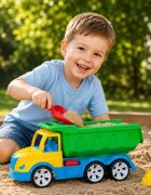 Hashtag Toys Set basculanta verde Mati cu accesorii pentru nisip