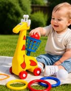 Hashtag Toys Set de aruncare cu inele pentru copii Girafa 3 in 1