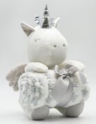 Hausmann (A-Haberkorn) Paturica pufoasa cu jucarie TOY unicorn 25cm Hausmann