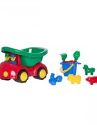 HEMAR Set de plaja cu 8 piese si autobasculanta cu pasageri 36 x 22 x 23 cm