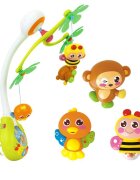Hola Carusel muzical pentru patut copii Sleepy Animals cu lampa de vegheunitate muzicala atasabila pe patut13 sunete si cantece de leaganjucarii detasabile cu zornaitoarevolum reglabil