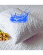 Homibon Fata de perna impermeabila cu fermoar matlasata Premium Alb 50x70 cm lavabila la masina bumbac cu membrana TPU