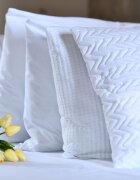 Homibon Fata de perna impermeabila cu fermoar matlasata Premium Alb 50x70 cm lavabila la masina bumbac cu membrana TPU