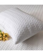 Homibon Fata de perna impermeabila cu fermoar matlasata Premium Alb 50x70 cm lavabila la masina bumbac cu membrana TPU