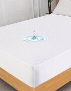Homibon Husa impermeabila pentru saltea Alb 200x200+30 cm anti acarieni lavabila la masina bumbac cu membrana TPU