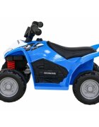Honda Atv electric pentru copii 250X TRX 64x38x43 cm albastru 30W cu panou audio lumini scaun piele si pedala acceleratie